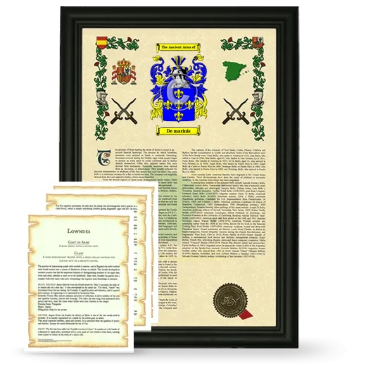 De marinis Framed Armorial History and Symbolism - Black